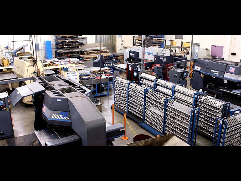 Aerial view of shop floor